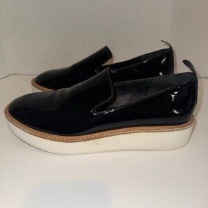 Vince Sander Patent Leather Platform Loafers Sz 7